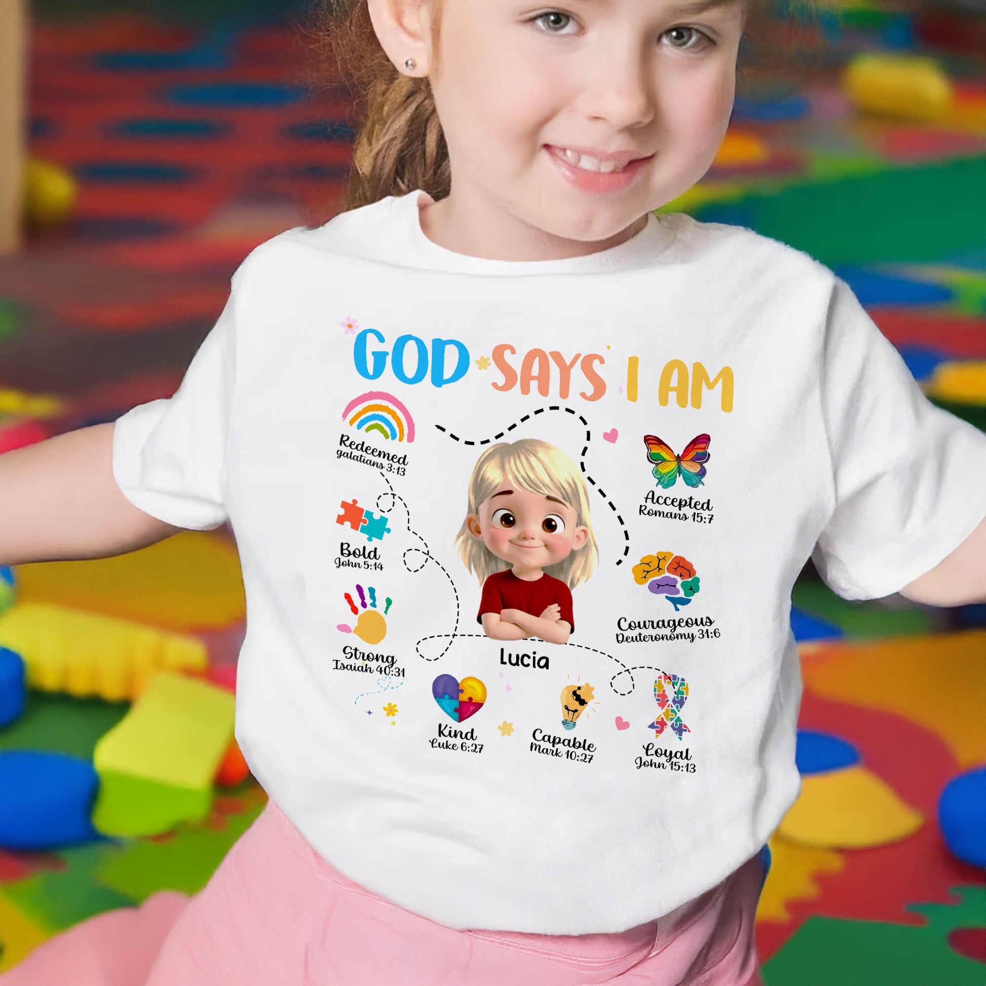 God Says I Am Redeemed, Accepted Shirt With Rainbow And Butterfly