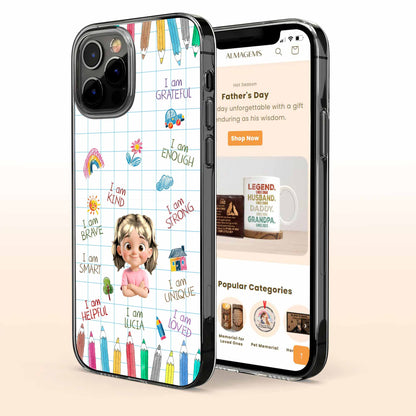 I Am Strong, I Am Loved, Pencils And Rainbow Phone Case