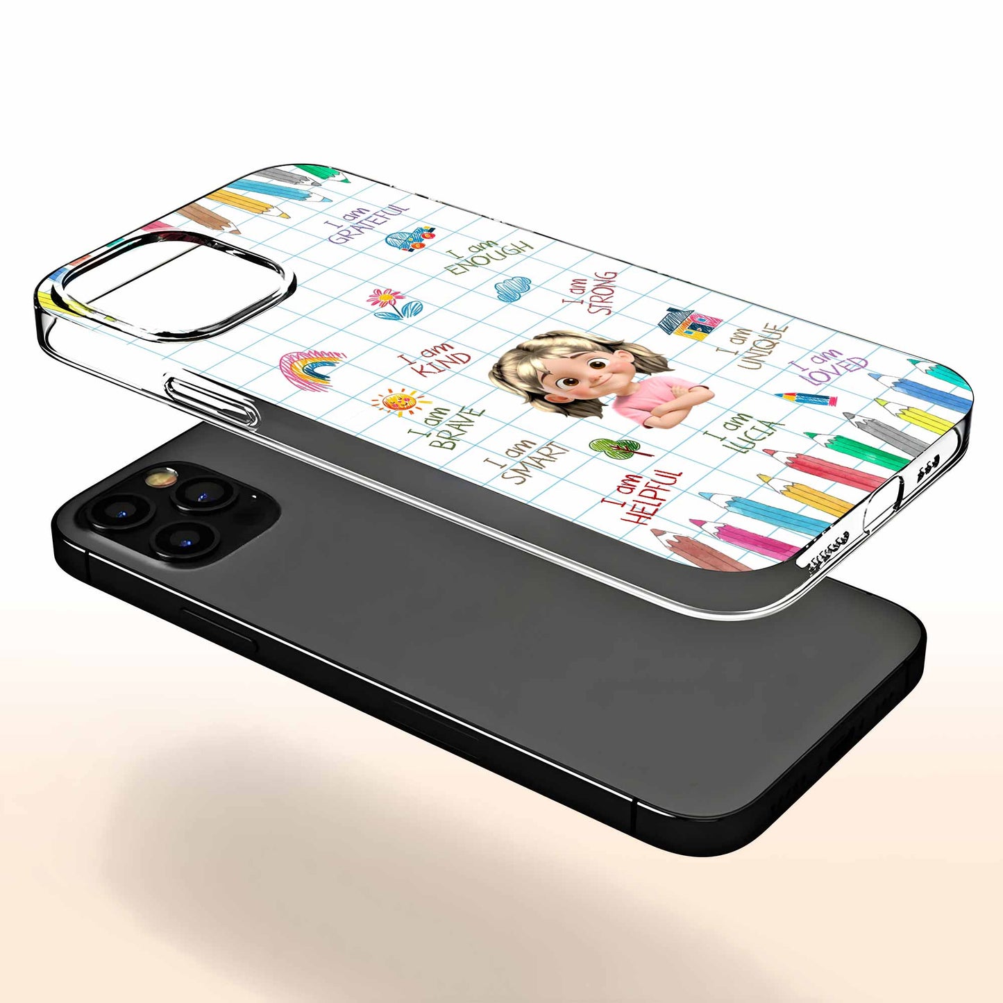 I Am Strong, I Am Loved, Pencils And Rainbow Phone Case