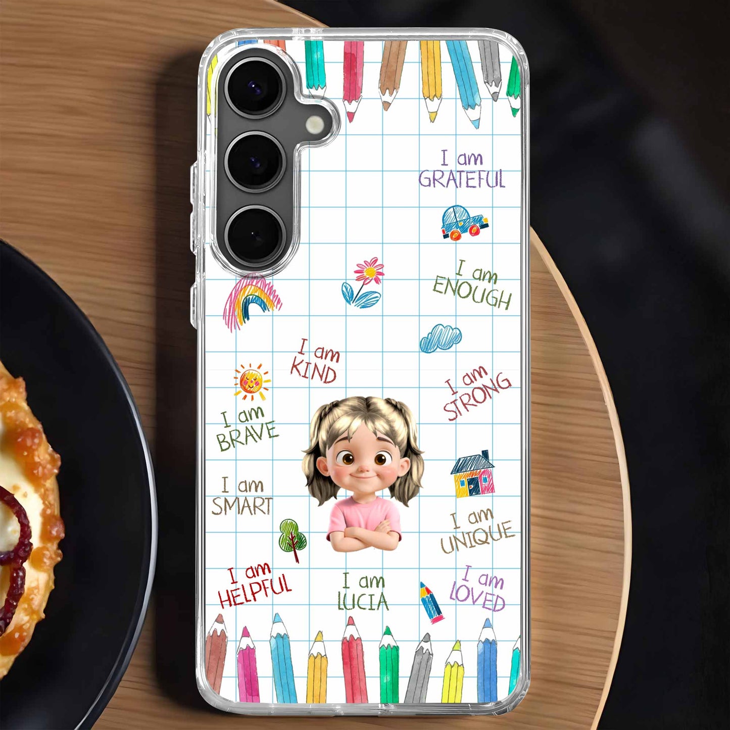 I Am Strong, I Am Loved, Pencils And Rainbow Phone Case