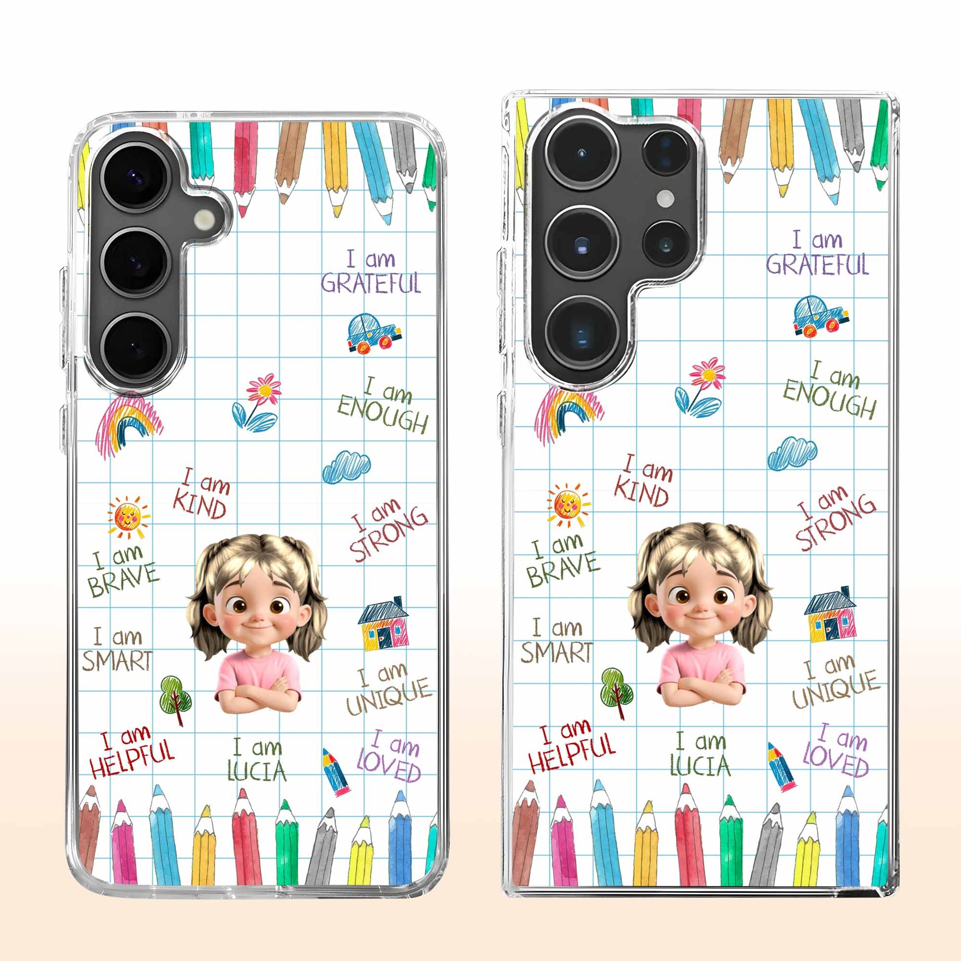 I Am Strong, I Am Loved, Pencils And Rainbow Phone Case