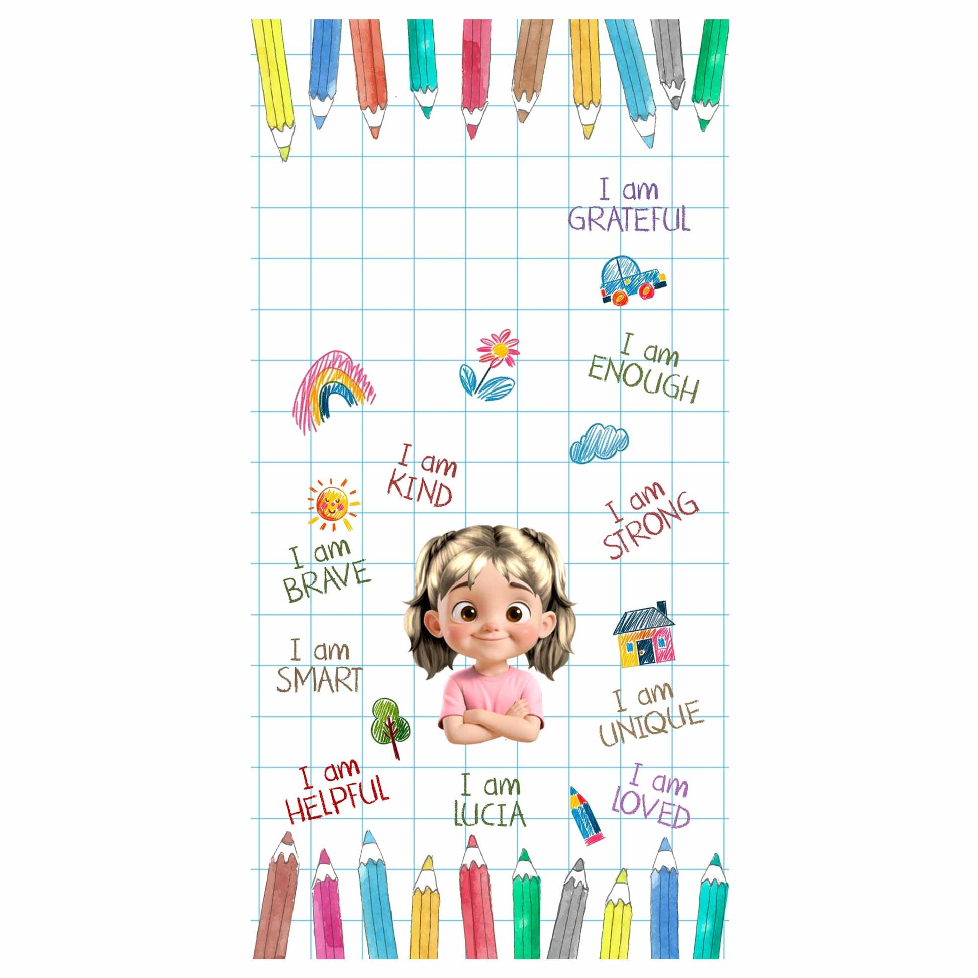 I Am Strong, I Am Loved, Pencils And Rainbow Phone Case