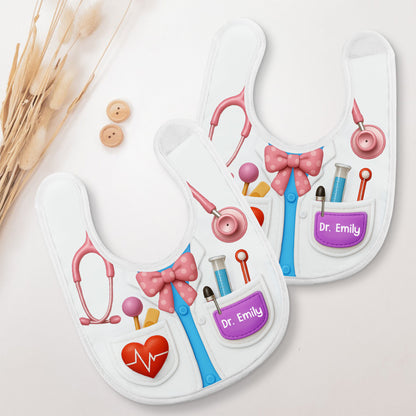 Customizable Doctor Themed Baby Bib - Personalized Baby Bib - KID121_BBB