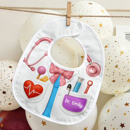 Customizable Doctor Themed Baby Bib - Personalized Baby Bib - KID121_BBB