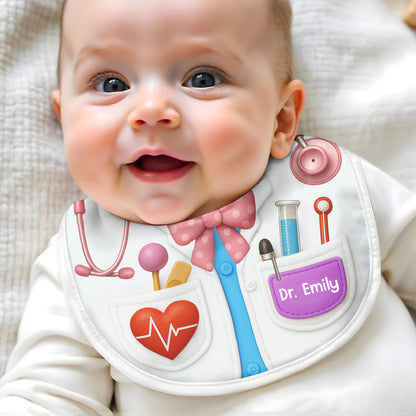 Customizable Doctor Themed Baby Bib - Personalized Baby Bib - KID121_BBB