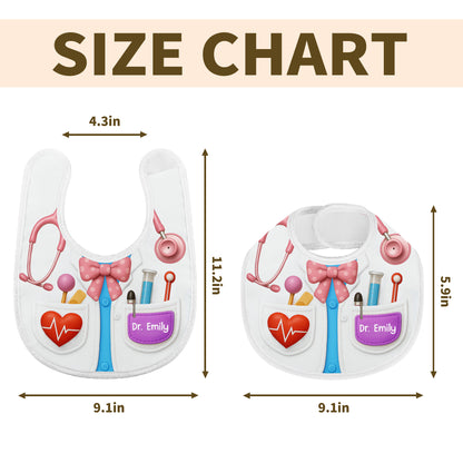 Customizable Doctor Themed Baby Bib - Personalized Baby Bib - KID121_BBB