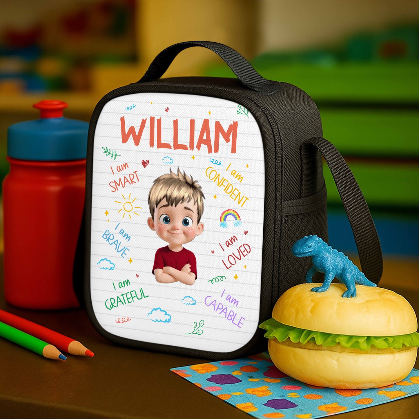 I Am Smart, I Am Brave, I Am Loved, Inspiring Lunch Bag