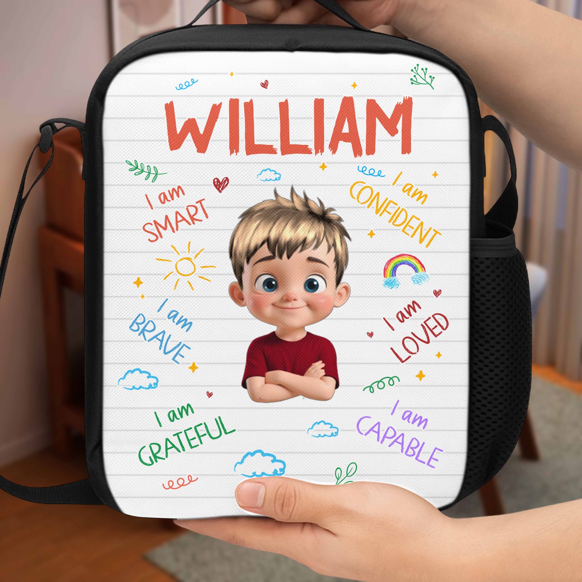 I Am Smart, I Am Brave, I Am Loved, Inspiring Lunch Bag