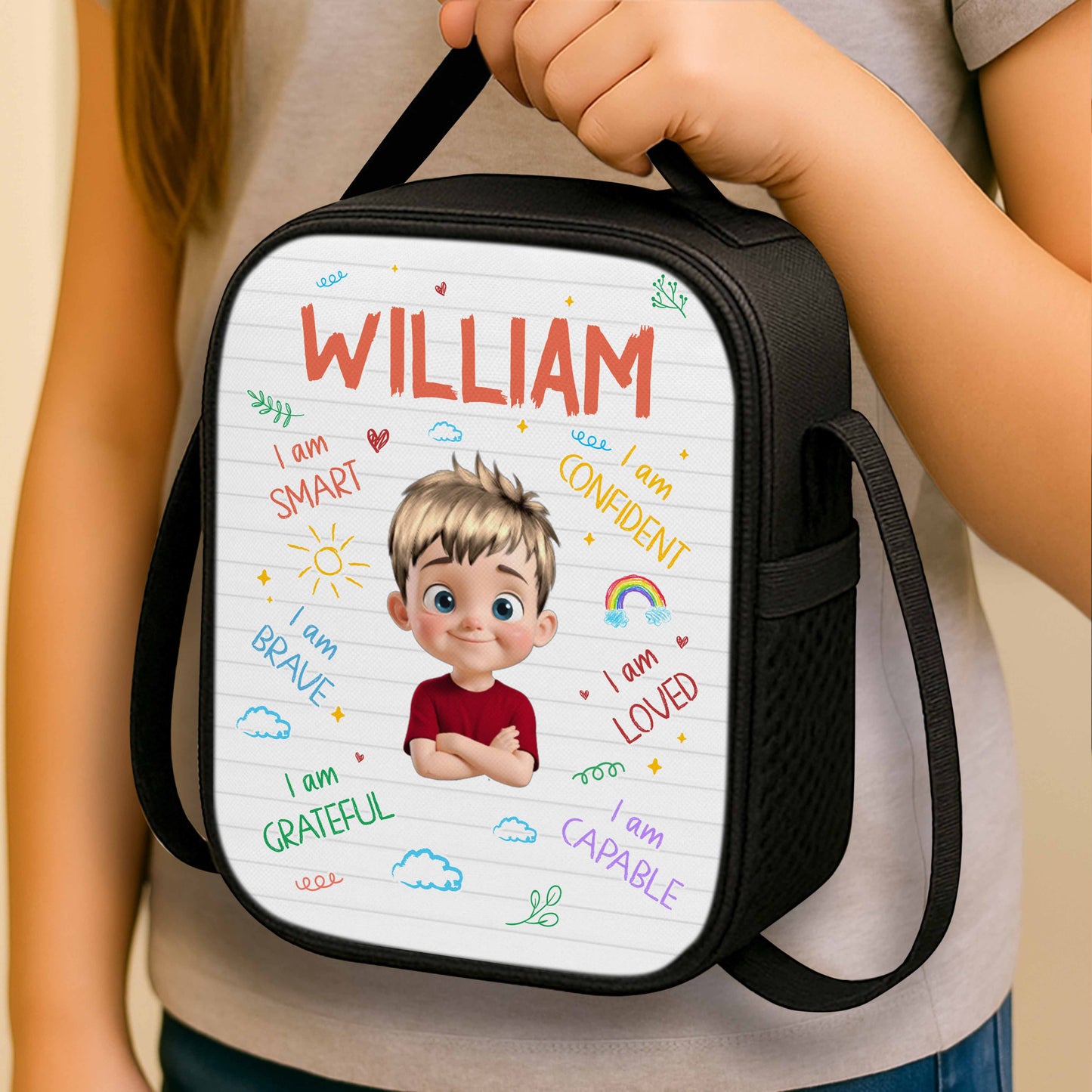 I Am Smart, I Am Brave, I Am Loved, Inspiring Lunch Bag