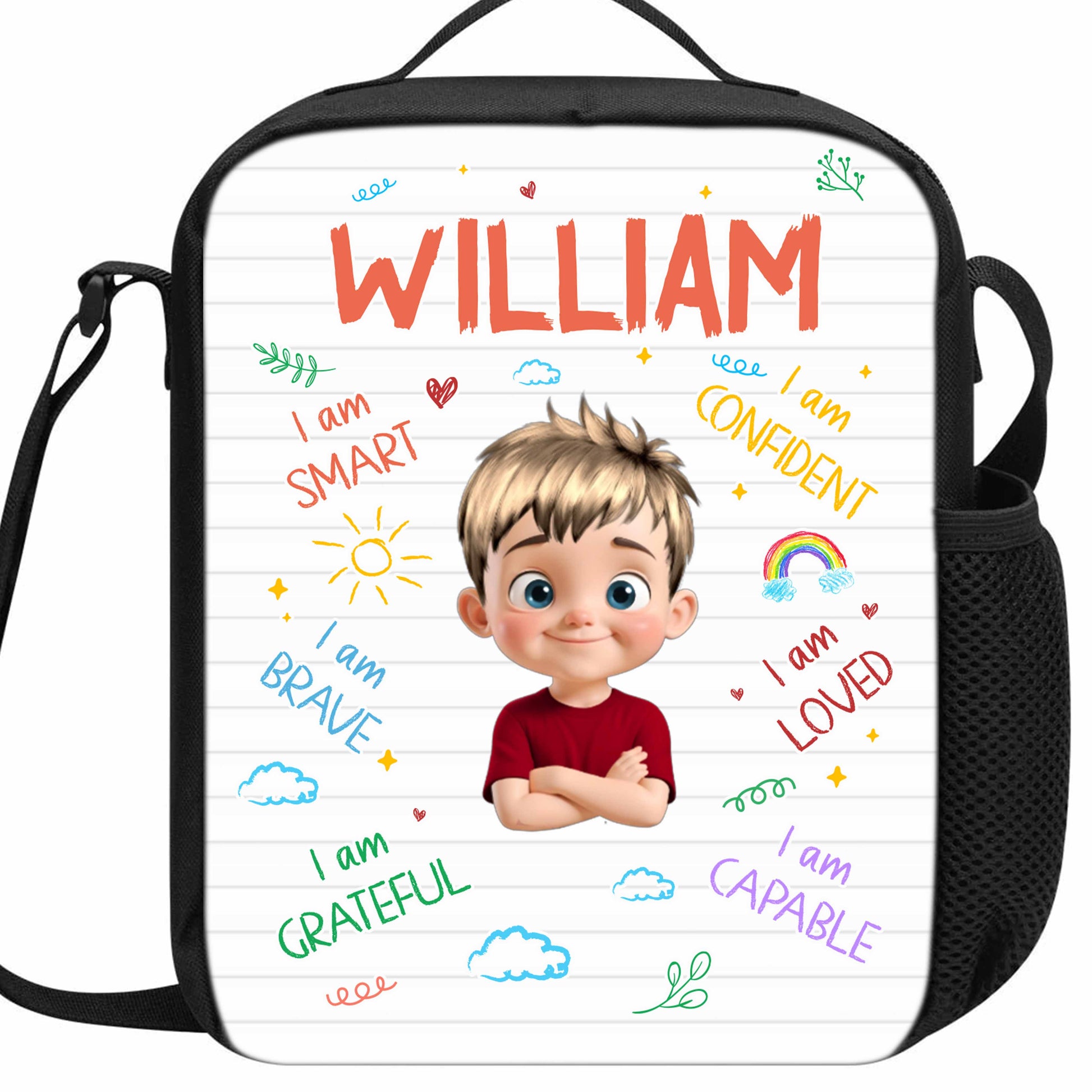 I Am Smart, I Am Brave, I Am Loved, Inspiring Lunch Bag