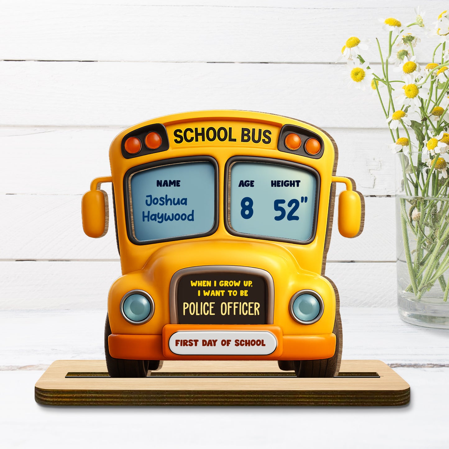 When I Grow Up, I Want To Be A Police Officer, School Bus Plaque