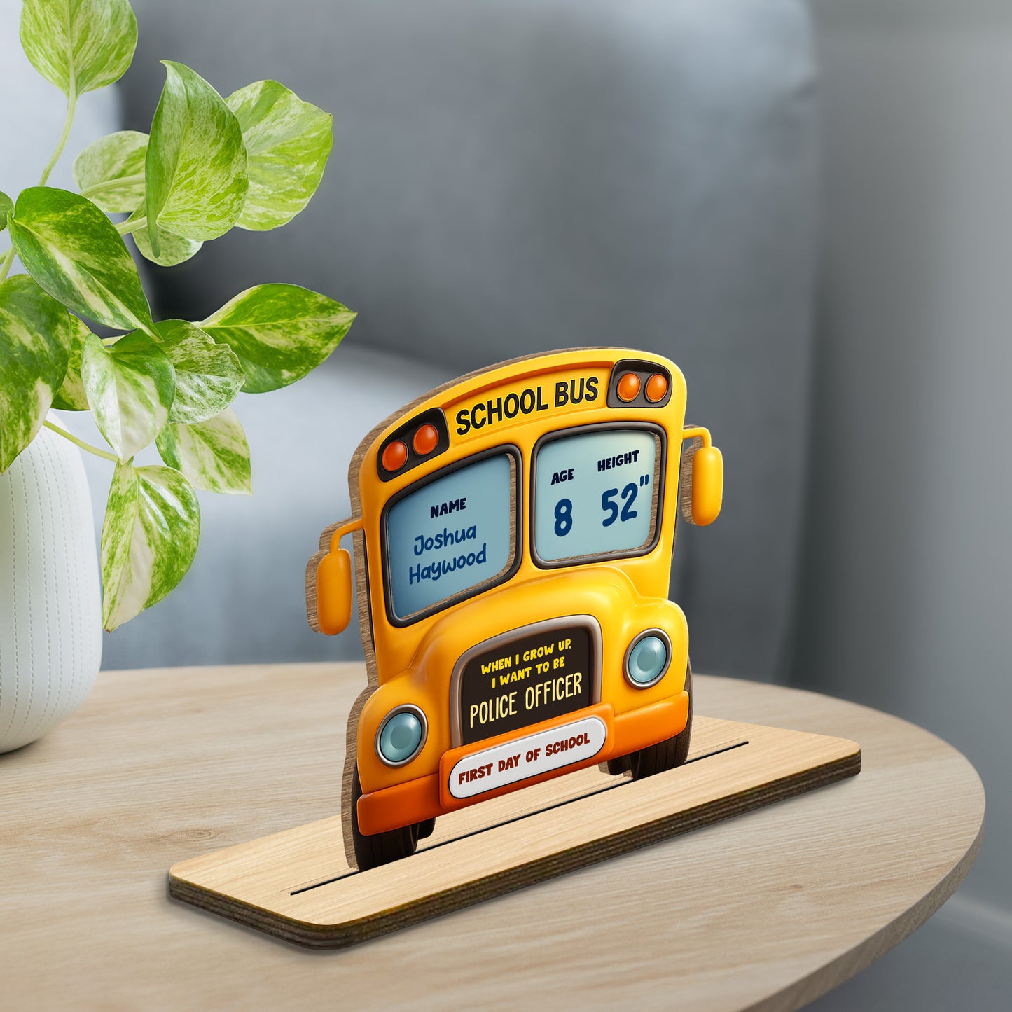 When I Grow Up, I Want To Be A Police Officer, School Bus Plaque