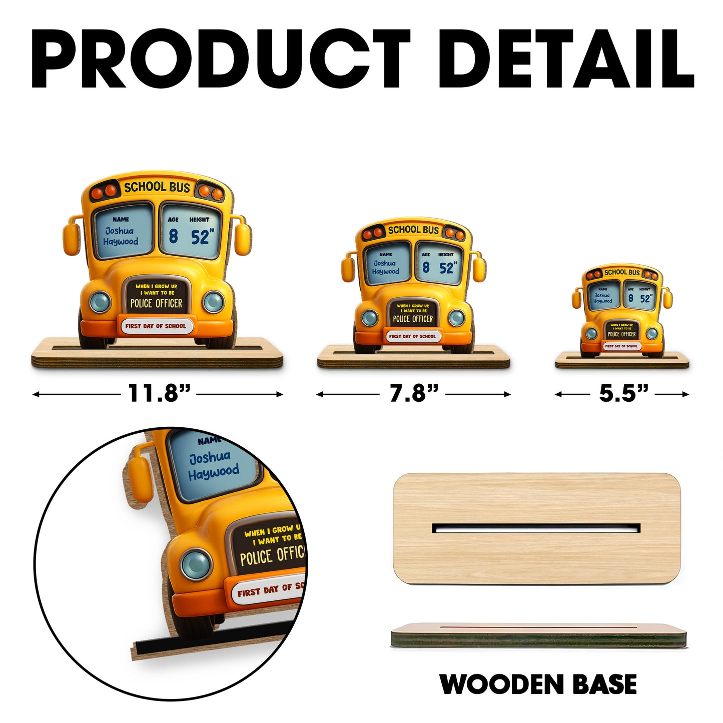 When I Grow Up, I Want To Be A Police Officer, School Bus Plaque