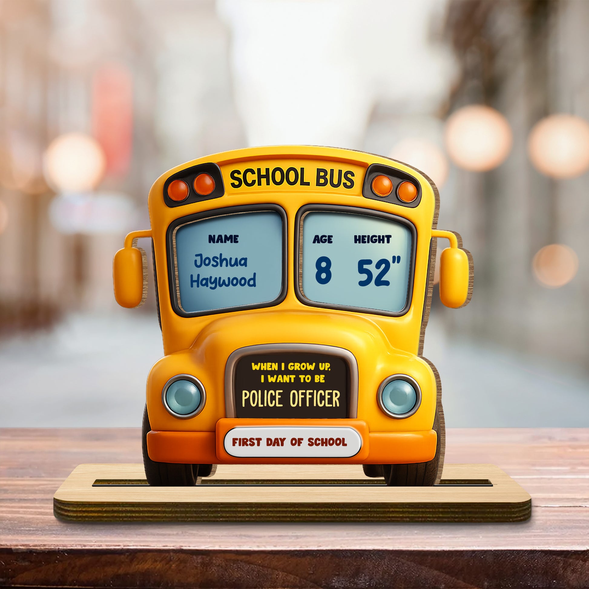 When I Grow Up, I Want To Be A Police Officer, School Bus Plaque