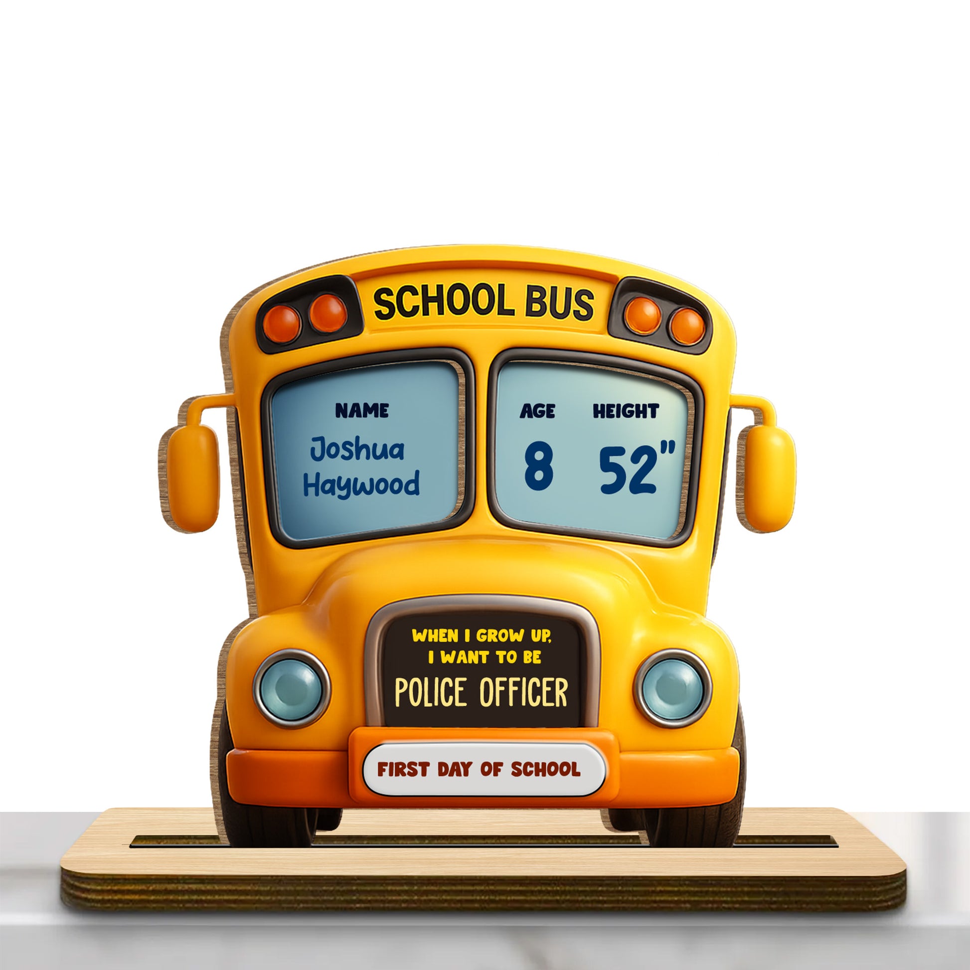 When I Grow Up, I Want To Be A Police Officer, School Bus Plaque