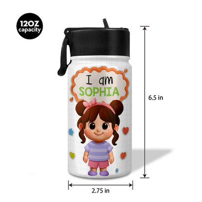 I Am Kind, Smart, Brave Affirmations Water Bottle