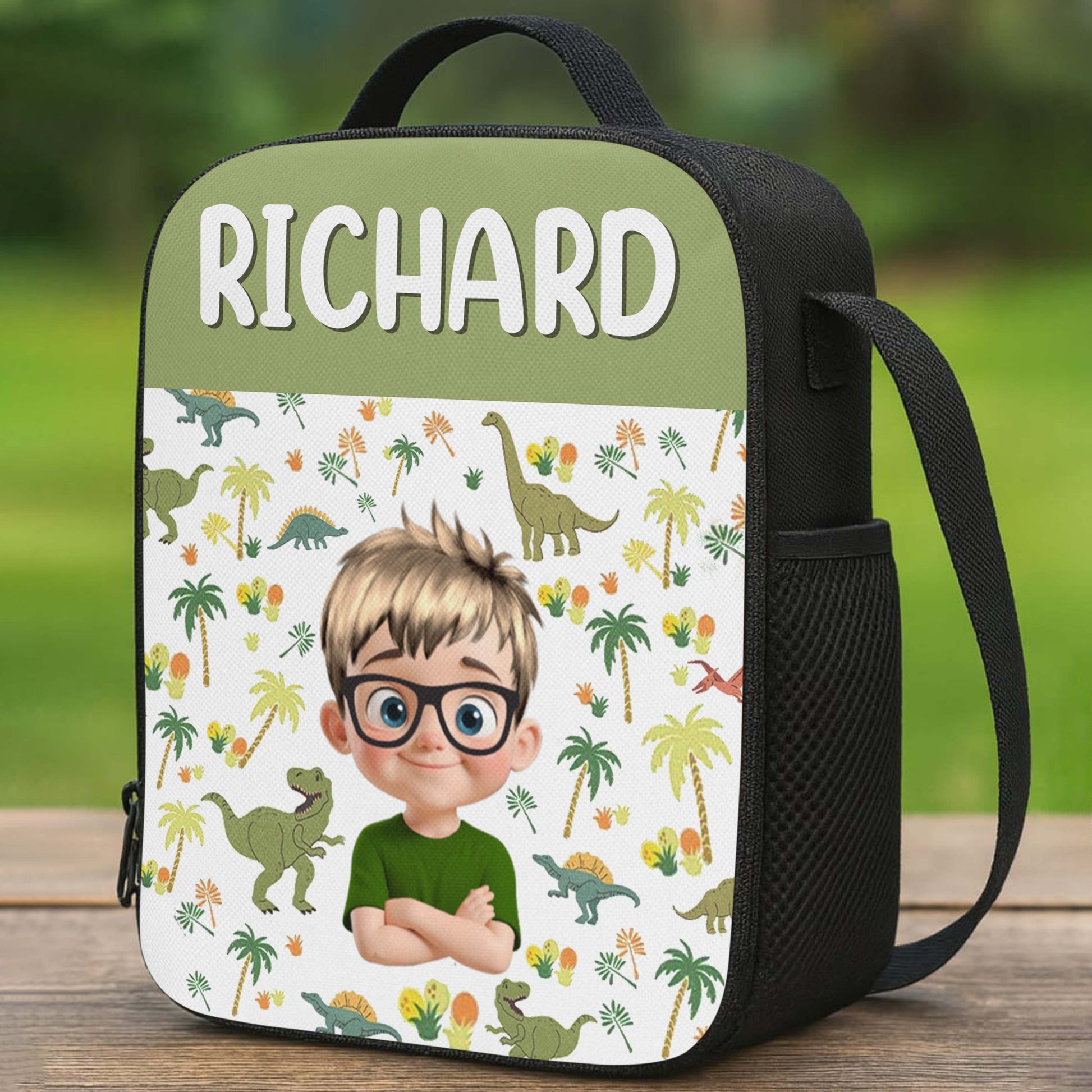 Your Child’s Name With Dinosaurs And Palm Trees