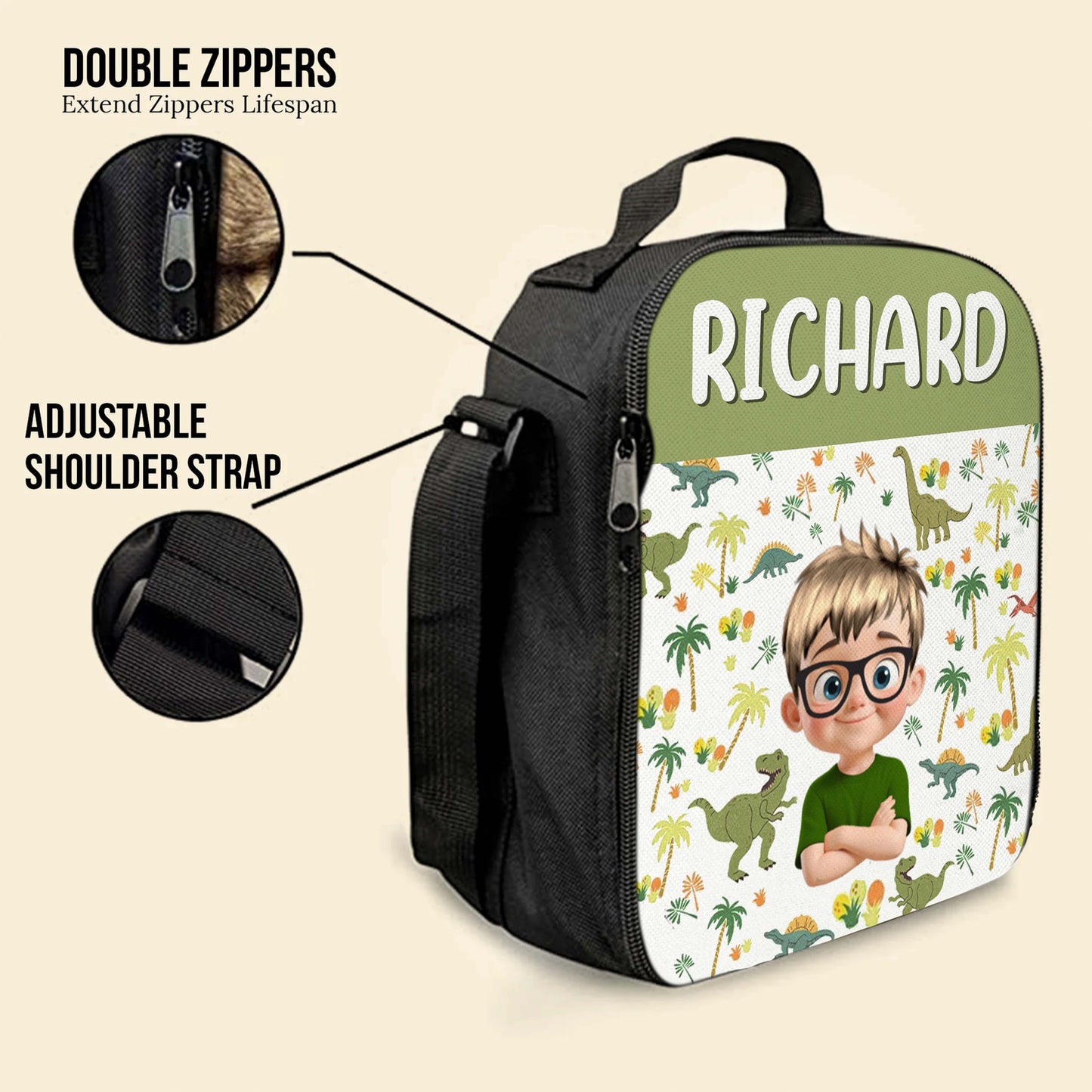 Your Child’s Name With Dinosaurs And Palm Trees