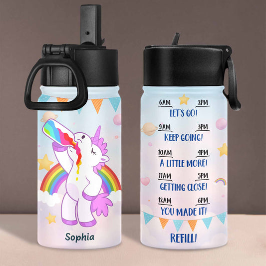 Let's Go Keep Going Motivational Unicorn Water Bottle