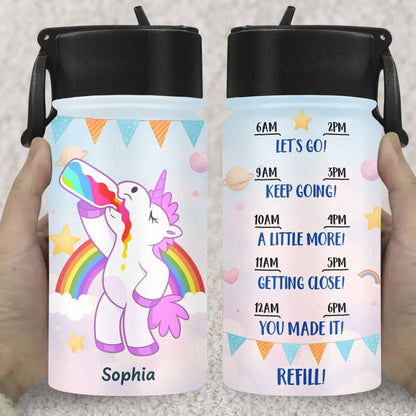 Let's Go Keep Going Motivational Unicorn Water Bottle