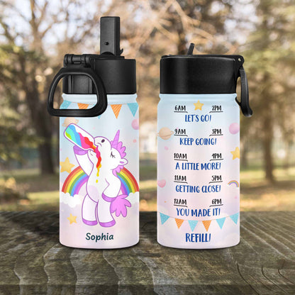 Let's Go Keep Going Motivational Unicorn Water Bottle