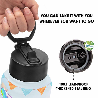 Let's Go Keep Going Motivational Unicorn Water Bottle