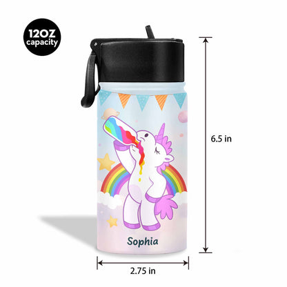 Let's Go Keep Going Motivational Unicorn Water Bottle