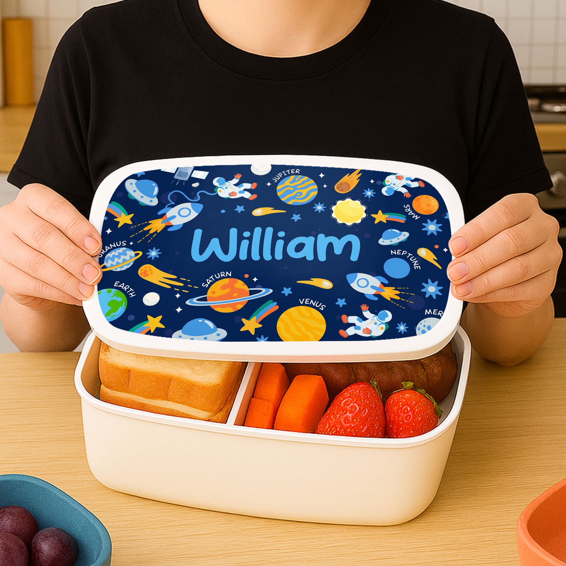 Personalize With Your Child's Name Amidst Planets And Stars