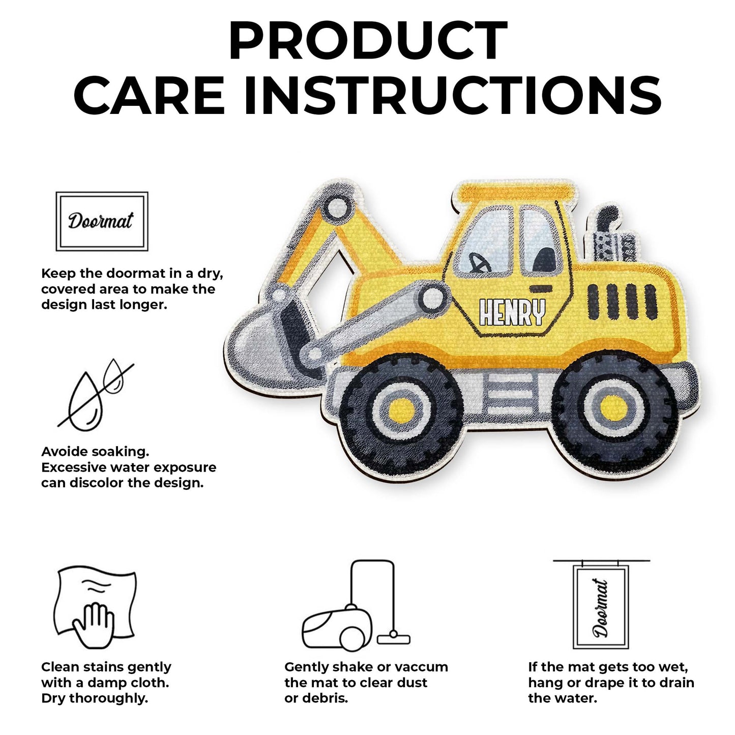 Customizable Construction Vehicle Doormat