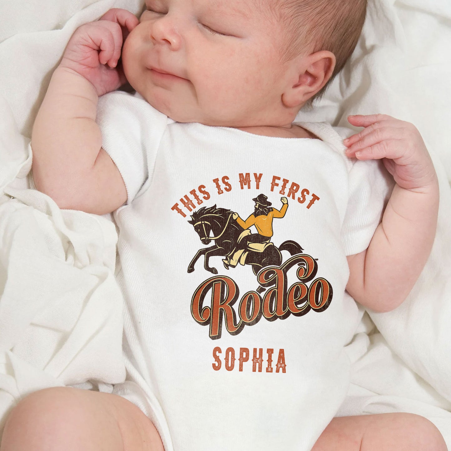 This Is My First Rodeo Cowboy Horse Baby Onesie