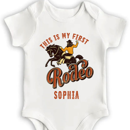 This Is My First Rodeo Cowboy Horse Baby Onesie