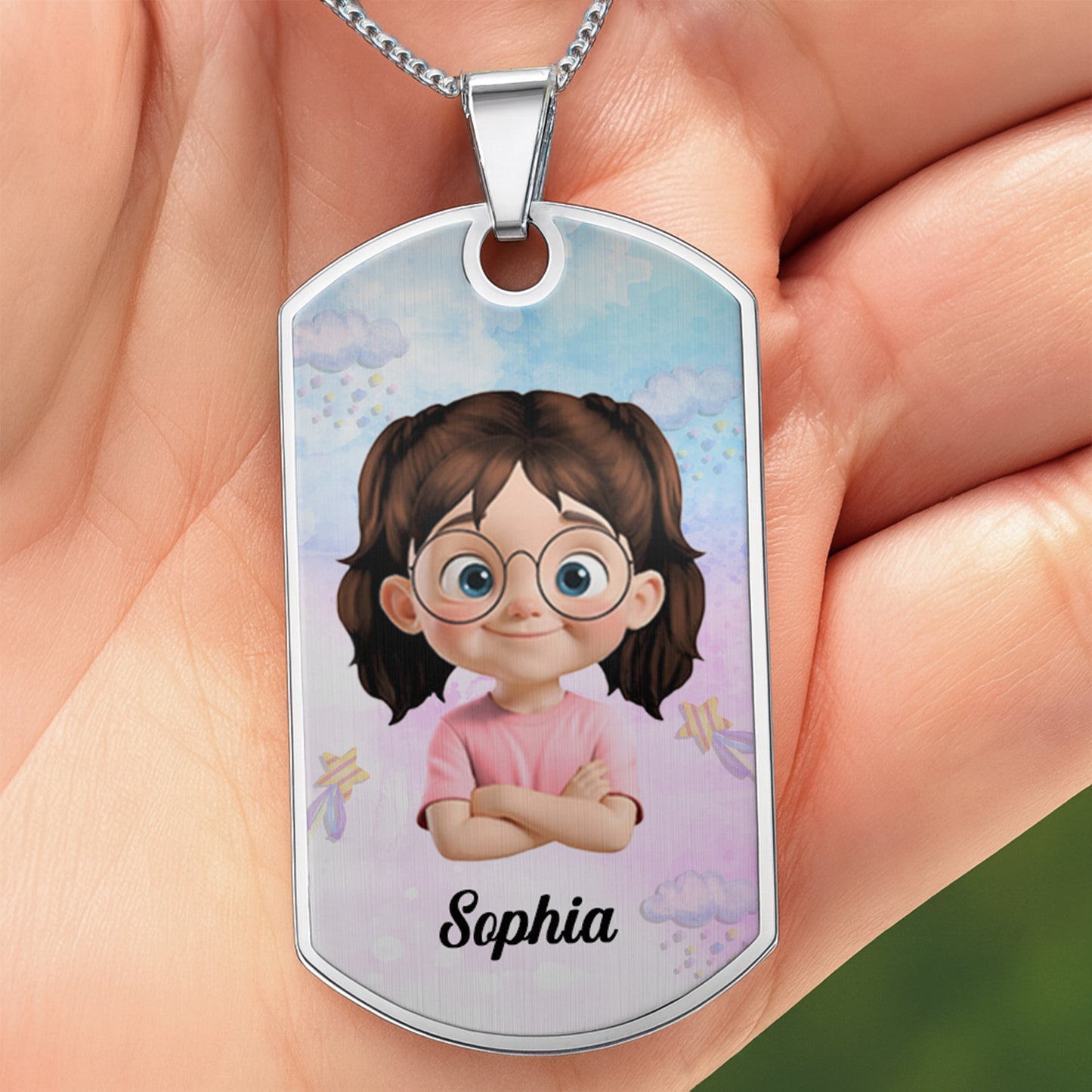 Braver Than You Believe, Stronger Than You Seem, Smarter Than You Think - Personalized Custom Dog Tag Necklace - KID136_DTNECK