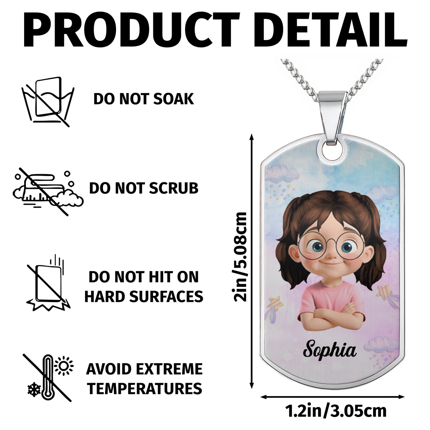 Braver Than You Believe, Stronger Than You Seem, Smarter Than You Think - Personalized Custom Dog Tag Necklace - KID136_DTNECK