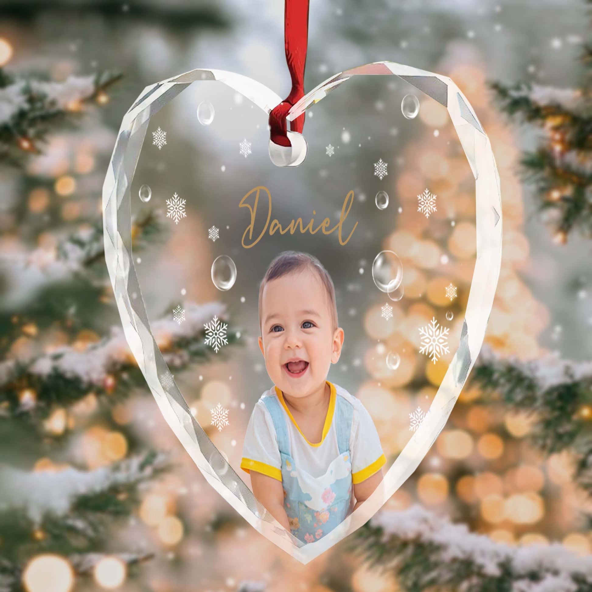Capture Cherished Moments, Joyful Baby Heart Ornament
