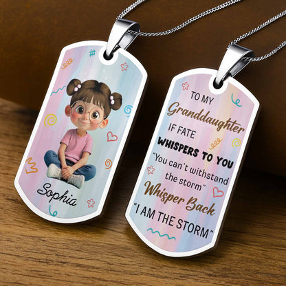 Adorable Cartoon Girl Dog Tag Necklace