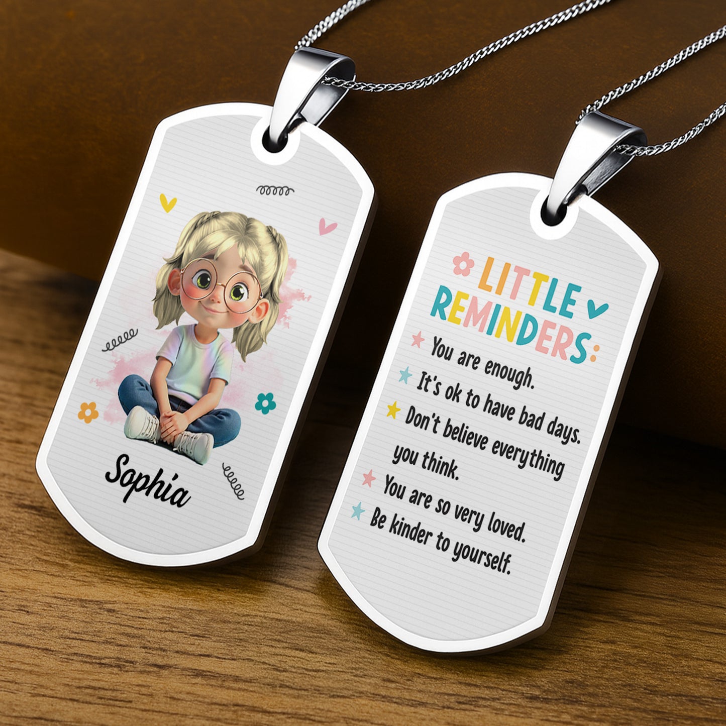 Little Reminders You Are Enough With Girl And Hearts