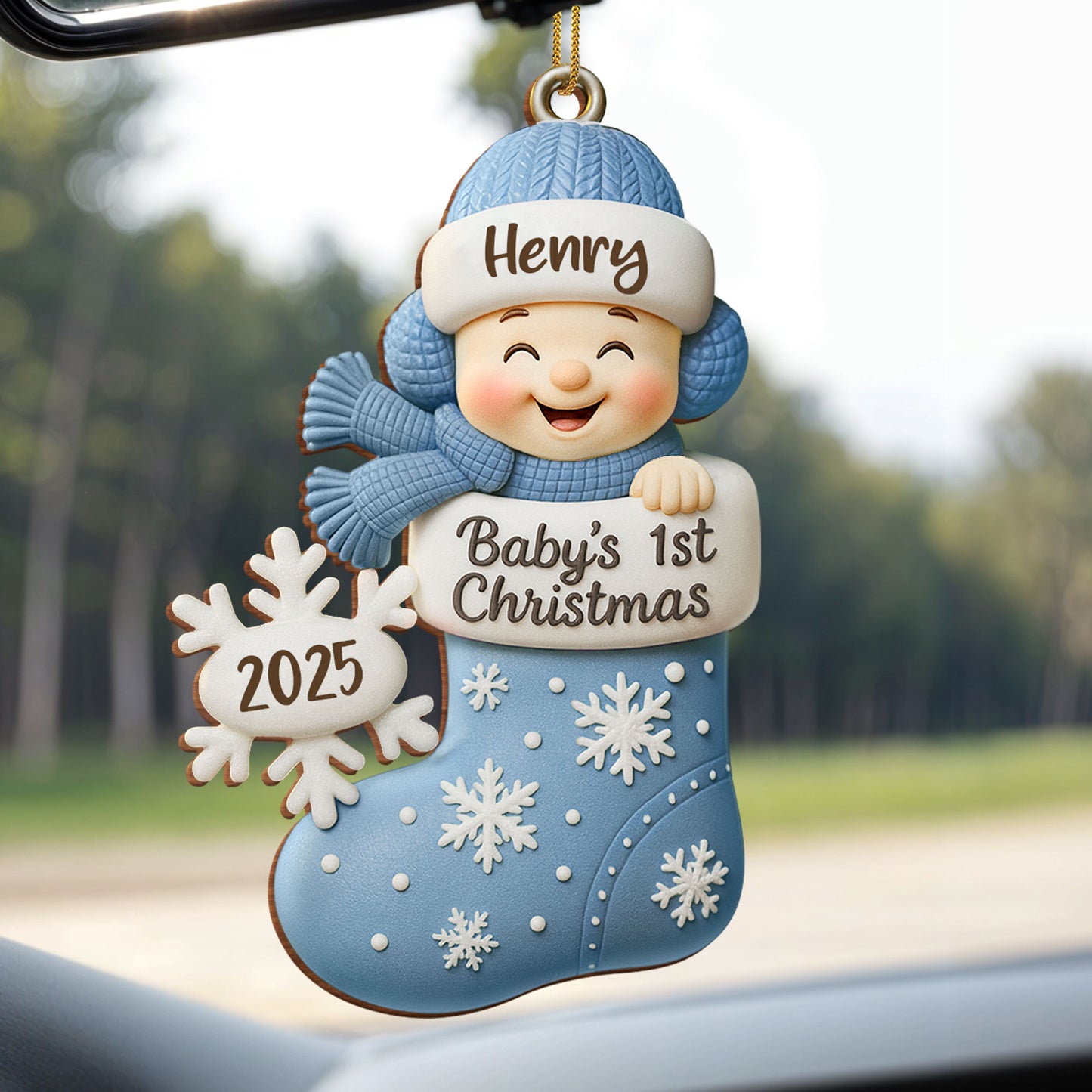 Baby's 1st Christmas, Snowflakes and Stocking