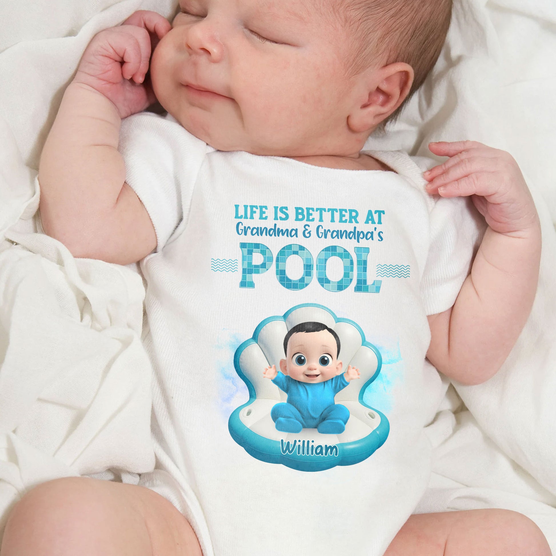 Life Is Better At Grandma & Grandpa's Pool, Baby On Pool Float
