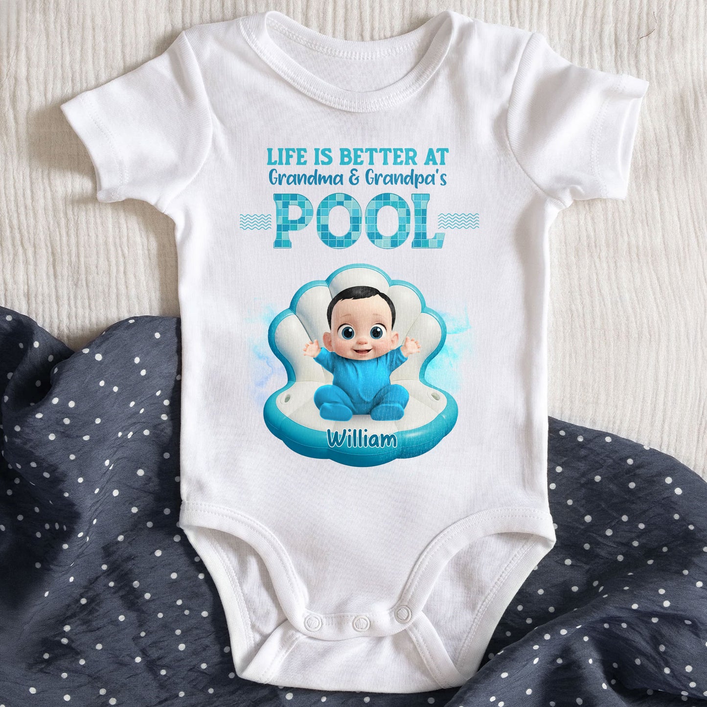 Life Is Better At Grandma & Grandpa's Pool, Baby On Pool Float