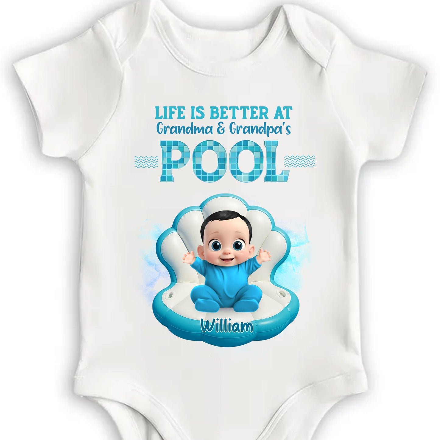 Life Is Better At Grandma & Grandpa's Pool, Baby On Pool Float