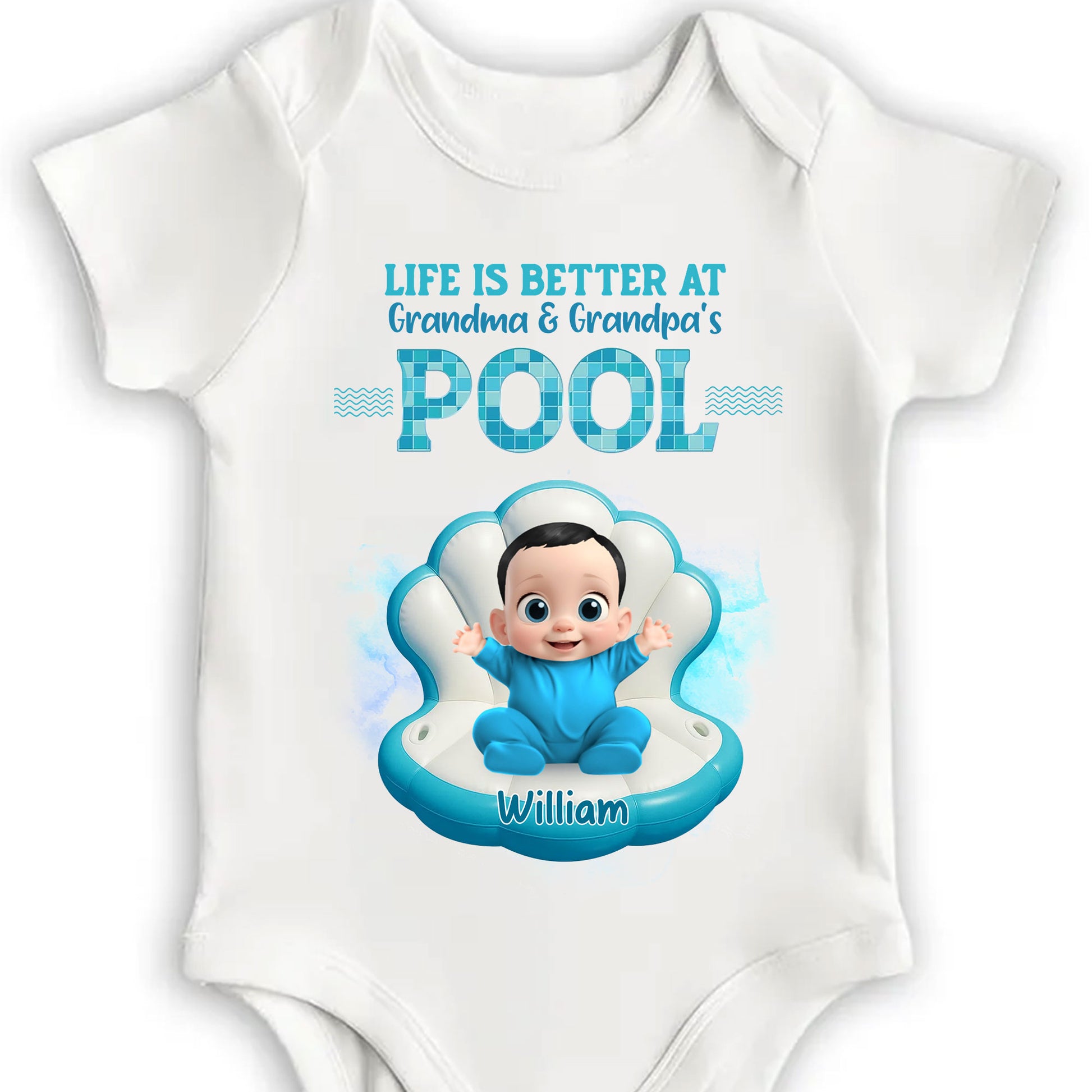 Life Is Better At Grandma & Grandpa's Pool, Baby On Pool Float