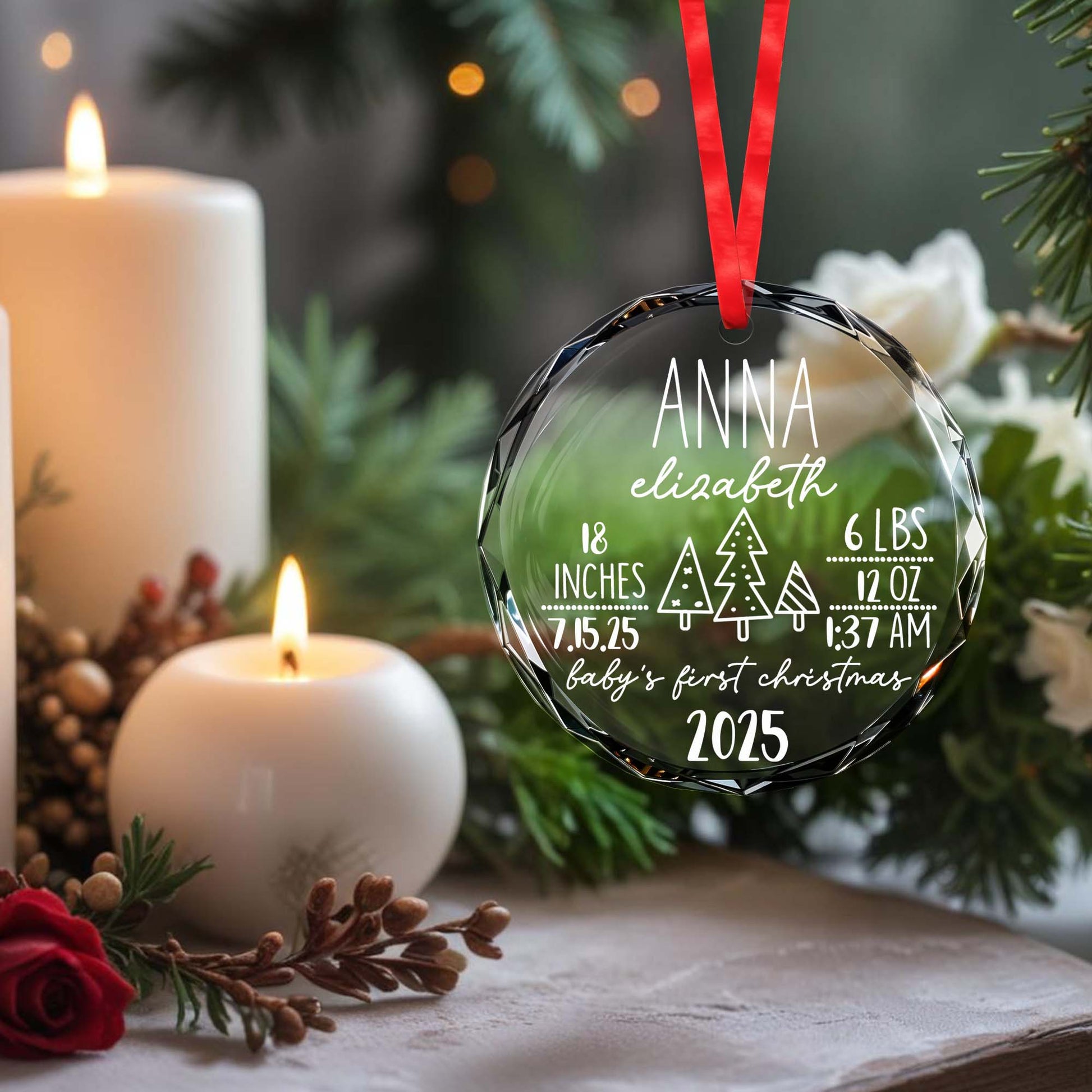 Baby's First Christmas With Elegant Trees