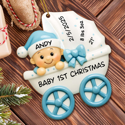 Baby 1st Christmas, Stroller And Bow