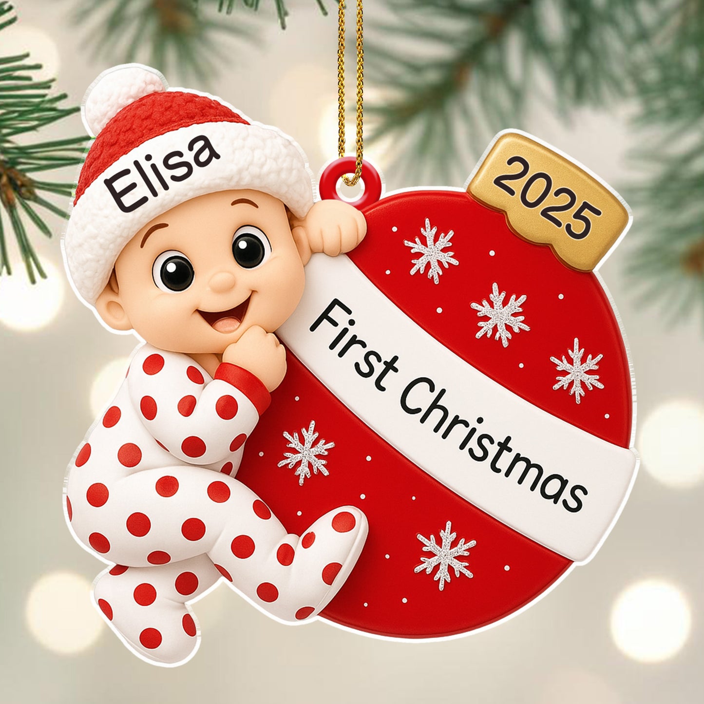 First Christmas Baby And Snowflakes Ornament