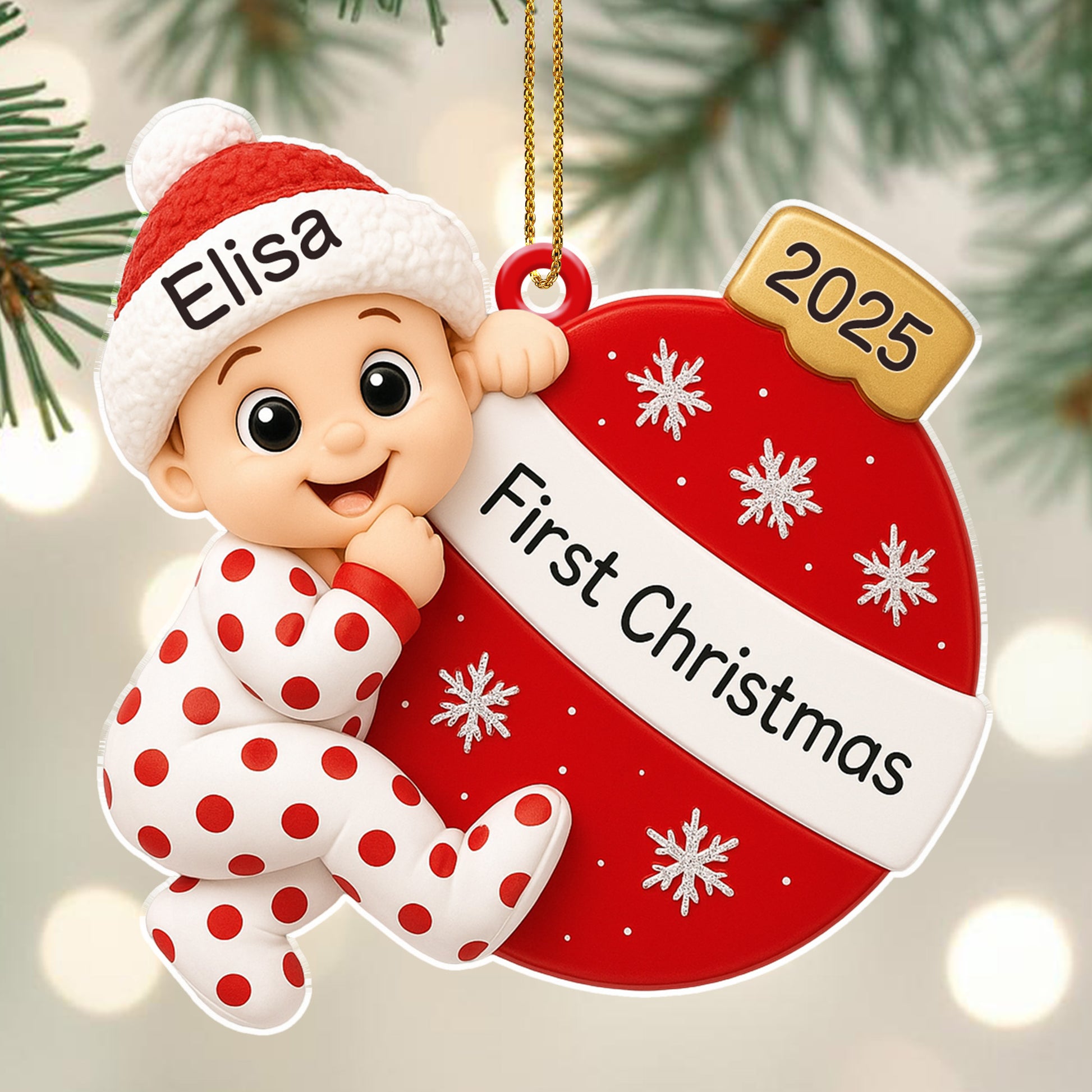 First Christmas Baby And Snowflakes Ornament
