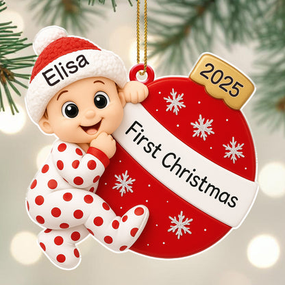 First Christmas Baby And Snowflakes Ornament