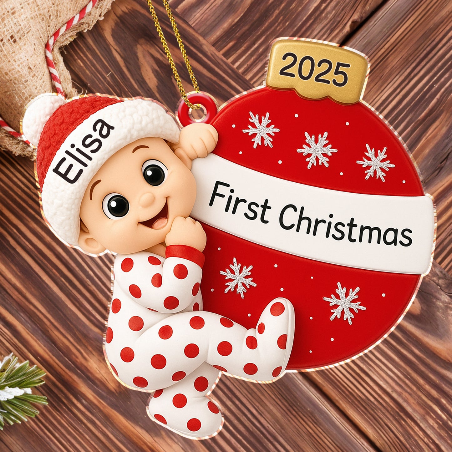 First Christmas Baby And Snowflakes Ornament