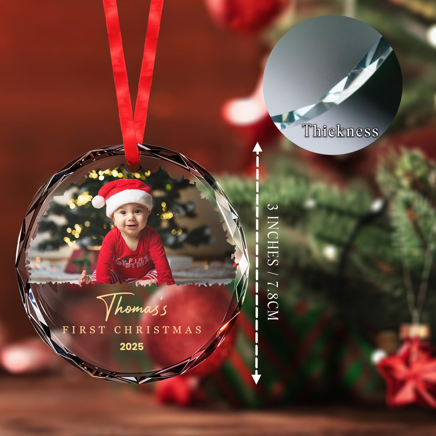 First Christmas, Baby With Santa Hat