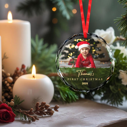 First Christmas, Baby With Santa Hat