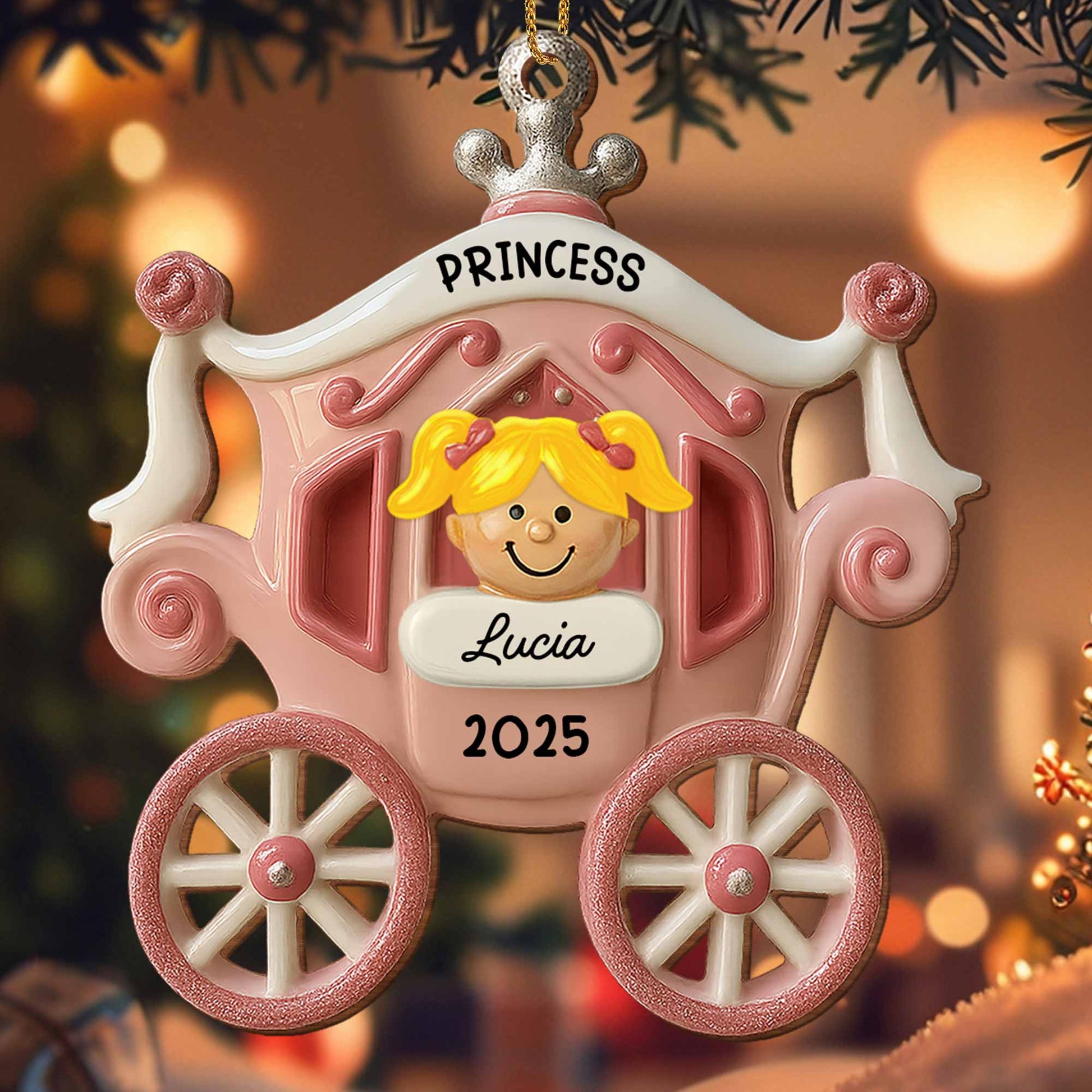 Princess Carriage Personalized Ornament